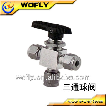 1/8"3 way 6000PSI mini china ball valve